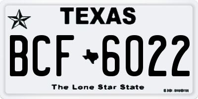 TX license plate BCF6022
