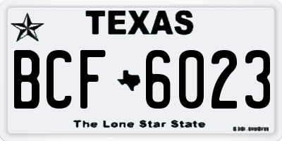 TX license plate BCF6023