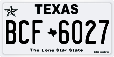 TX license plate BCF6027
