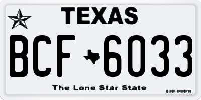 TX license plate BCF6033