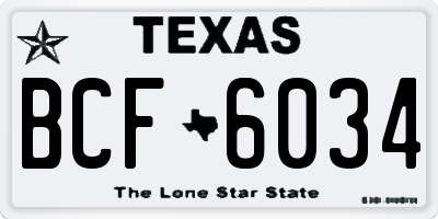 TX license plate BCF6034
