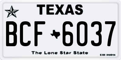TX license plate BCF6037