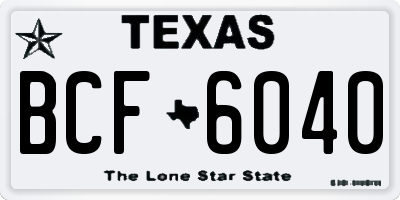 TX license plate BCF6040