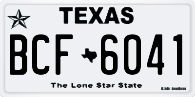 TX license plate BCF6041