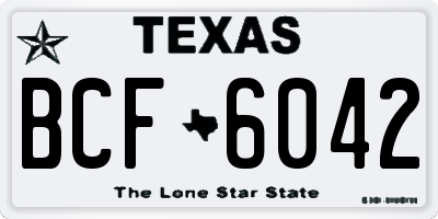 TX license plate BCF6042