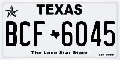 TX license plate BCF6045