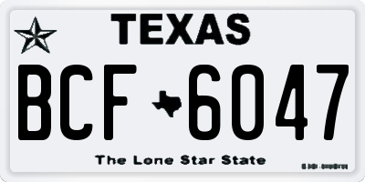 TX license plate BCF6047