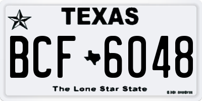 TX license plate BCF6048