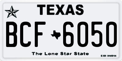 TX license plate BCF6050