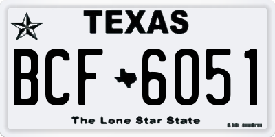 TX license plate BCF6051