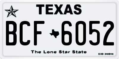 TX license plate BCF6052