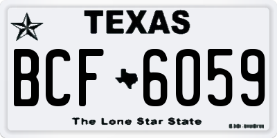 TX license plate BCF6059
