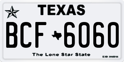 TX license plate BCF6060