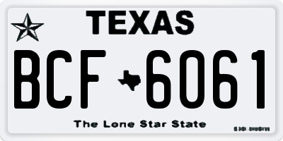 TX license plate BCF6061