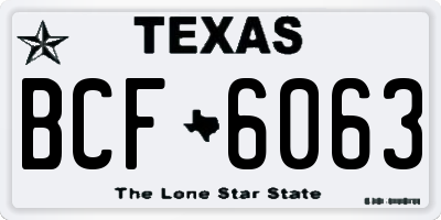 TX license plate BCF6063