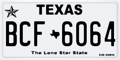 TX license plate BCF6064