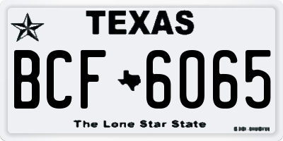 TX license plate BCF6065