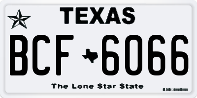 TX license plate BCF6066
