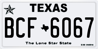 TX license plate BCF6067