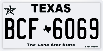 TX license plate BCF6069