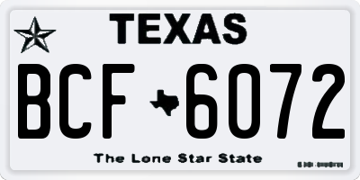 TX license plate BCF6072