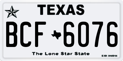 TX license plate BCF6076
