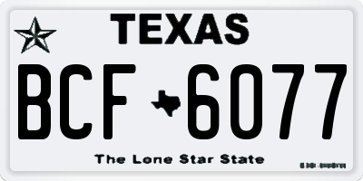 TX license plate BCF6077