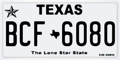 TX license plate BCF6080