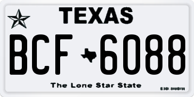 TX license plate BCF6088