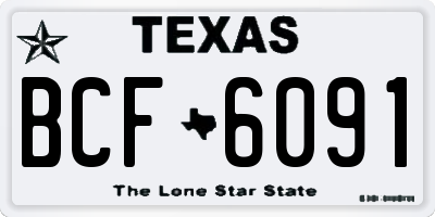 TX license plate BCF6091