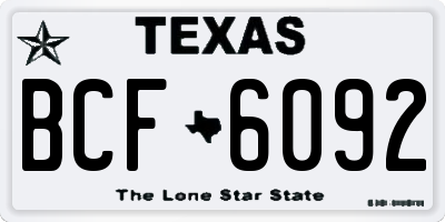 TX license plate BCF6092