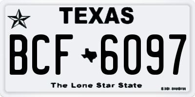 TX license plate BCF6097