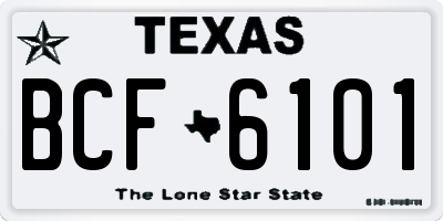 TX license plate BCF6101