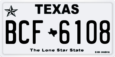 TX license plate BCF6108