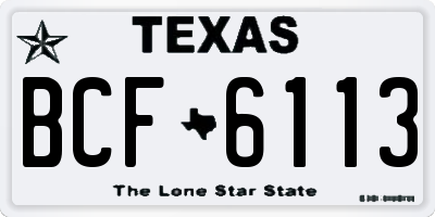 TX license plate BCF6113