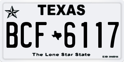 TX license plate BCF6117