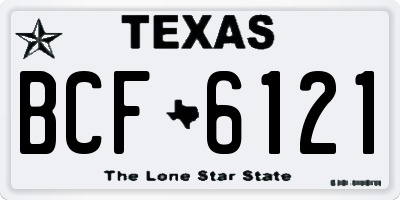 TX license plate BCF6121