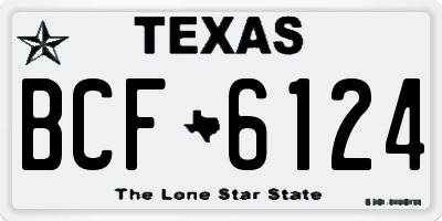 TX license plate BCF6124