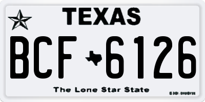 TX license plate BCF6126