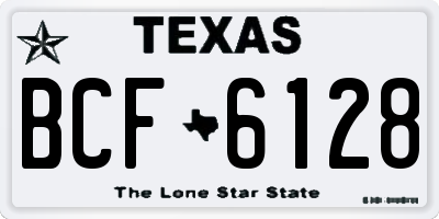 TX license plate BCF6128