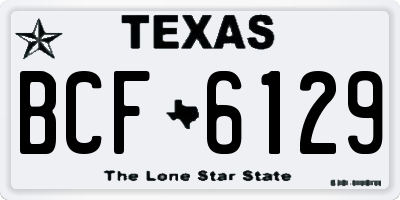 TX license plate BCF6129