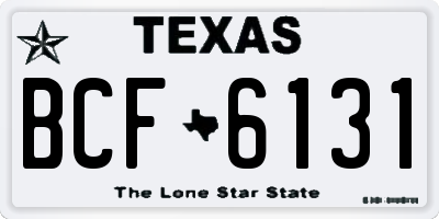 TX license plate BCF6131