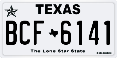 TX license plate BCF6141