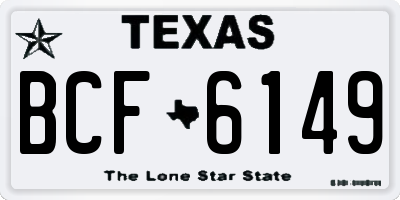 TX license plate BCF6149