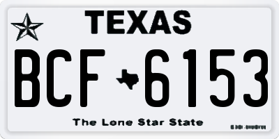 TX license plate BCF6153