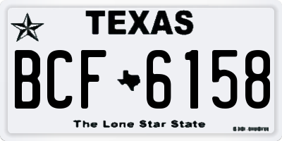 TX license plate BCF6158