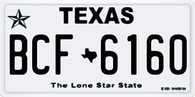 TX license plate BCF6160