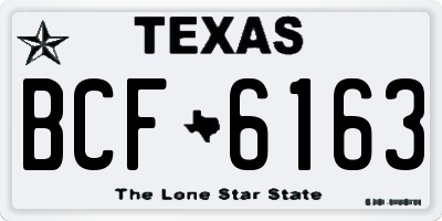 TX license plate BCF6163