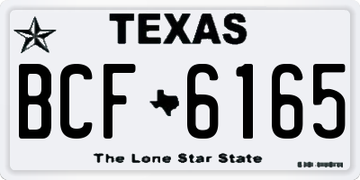 TX license plate BCF6165