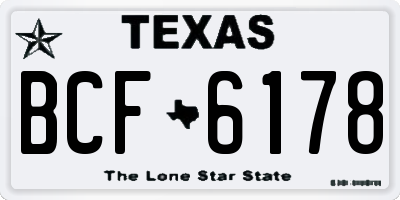 TX license plate BCF6178
